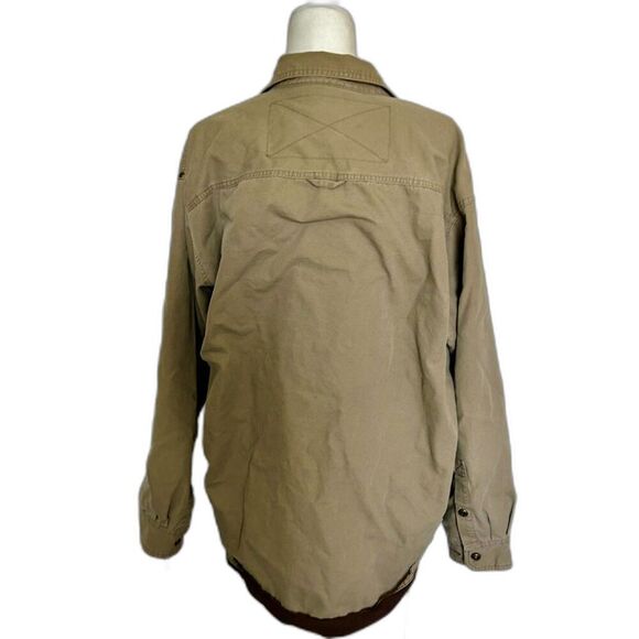 Columbia Brand Utility Jacket Khaki with Brown Lining Men's Large - Picture 4 of 7